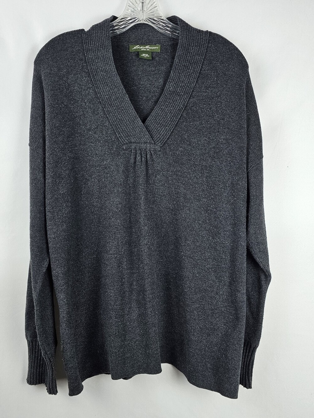 Eddie Bauer V-Neck Ribbed Knit Collar Pullover Sweater 2X Minimalist Outdoor